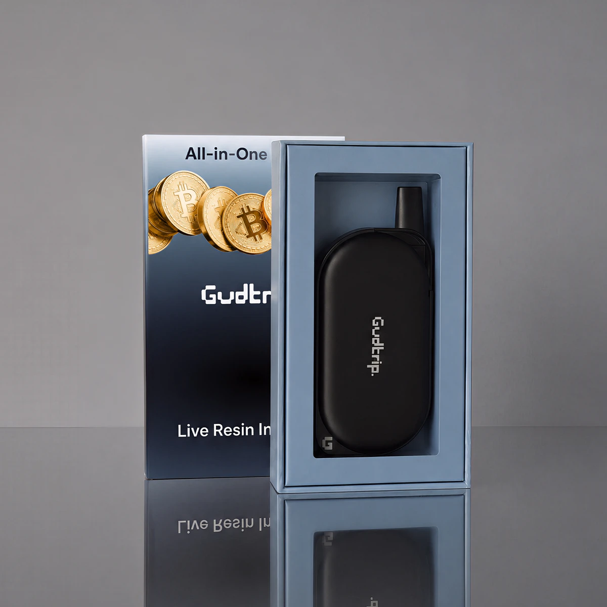 Gudtrip Live Resin AIO 1.25g package and device